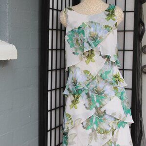 SL Fashions Green Floral  Dress size 4 (X Small)